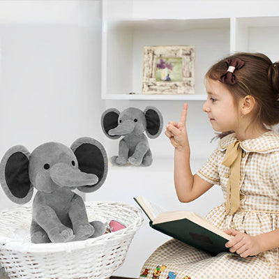 Peluche-elephant-gris-partenaire-de-lecture