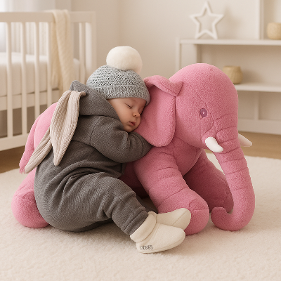 peluche-elephan-rose-confortable
