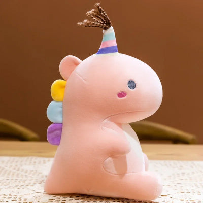 Peluche-dinosaure-licorne-rose-clair