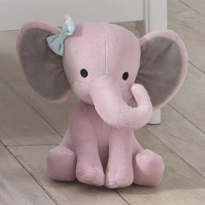 Peluche-elephant-rose-boucle-turquoise